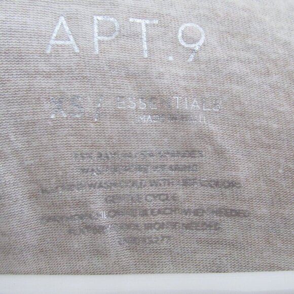 Apt 9 Essentials T Shirt Womens XS Beige Short Sleeve Crew Neck Pullover Tee Top - Picture 2 of 3